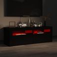 Qualité luxe© | Meuble de rangement & Meuble bas TV & Table de Salon & avec lumières LED Noir brillant 120x35x40 cm |894518-3