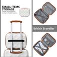 British Traveller Set de 2 Valises de Voyage Rigide Bagage Cabine à Main 53cm Légere à 4 roulettes avec Serrure TSA + Vanity Case-3
