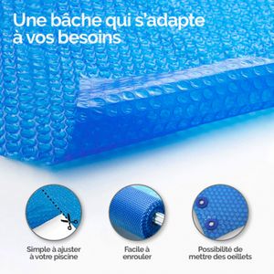 Bâche à Bulles Intex Renforcée Ø5,40m Pour Piscine Ronde | Épaisseur 270 Microns | Économie Énergie 40% | Couleur Grise