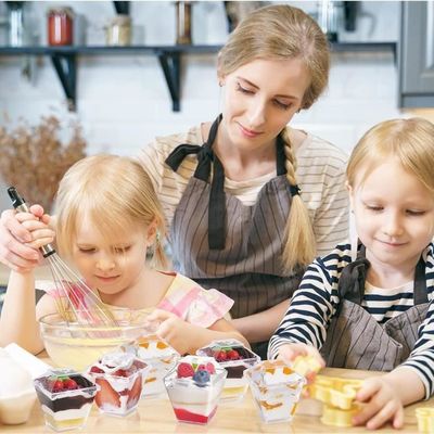 Lot De 100 Cuillères à Dessert Réutilisables Noires (14.2 Cm) - En Plastique Sans BPA - Pour Desserts, Mousses, Pudding, Fêtes, événements