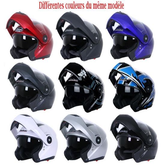 Casque De Moto Homme Et Femme en Noir Mat,Rouge KASAN Casque D'équitation-Casque Moto Modulable Double Visière pour Scooter Casque De Moto Homme Et Femme en Noir Mat,Rouge KASAN Casque D'équitation-Casque Moto Modulable Double Visière pour Scooter