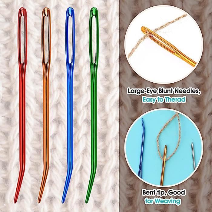 Kit 55 Aiguilles à Coudre Plastique - Grand Chas Pour Débutants - 3 Tailles Dont Aiguilles à Tapisserie
