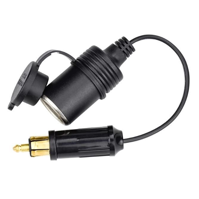 Adaptateur DIN Hella Vers Allume-cigare 12V-24V - Câble 30 Cm, Avec Capuchon Protecteur, Pour Motos Et Véhicules