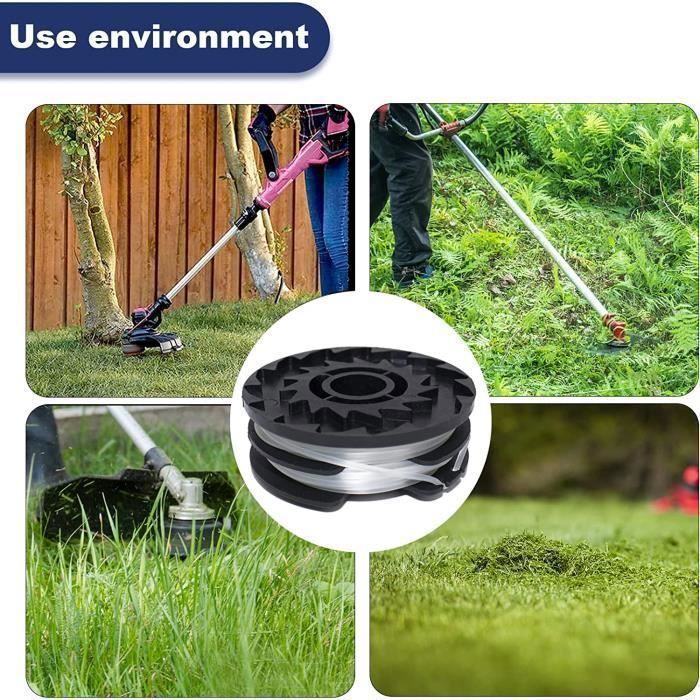 UUBOXS Lot de 6 Coupe Bobines pour Parkside, Bobine portafilo per tagliabordi in Nylon pour coupe-bordures LIDL Parkside PRT 550 A1/A3, PRTA 20-Li A1/B2/C3,PRT 300 A1-10m ⌀1,6mm
