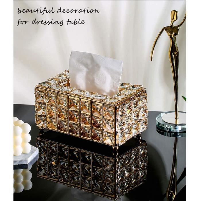Primst Boîte à mouchoirs décorative en cristal - Pour table de maquillage,  serviette - Cadeau idéal pour maman et petite amie [218]
