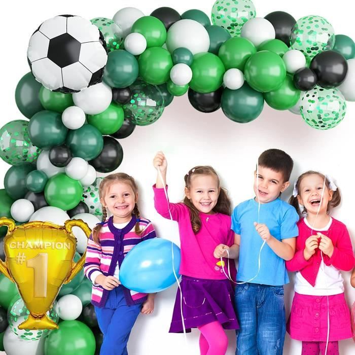 Ballon d'anniversaire football en film d'aluminium en latex Ensemble de  ballons avec chaînes Décoration de fête pour enfants garçon - Cdiscount  Maison