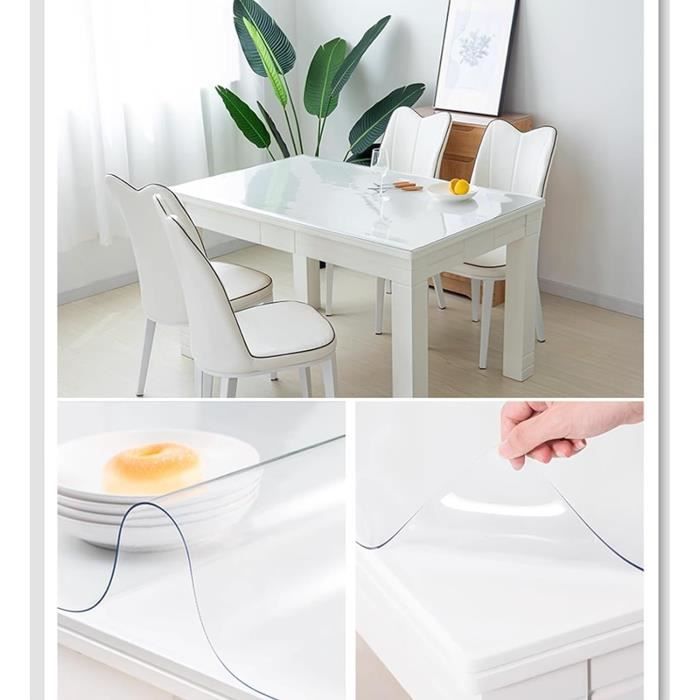TEXMAXX Protection Table Transparent 2mm avec Bord biseauté/Film Transparent pour Table/Film Protection Table en PVC - 105 cm x 210 cm TEXMAXX Protection Table Transparent 2mm avec Bord biseauté/Film Transparent pour Table/Film Protection Table en PVC - 105 cm x 210 cm