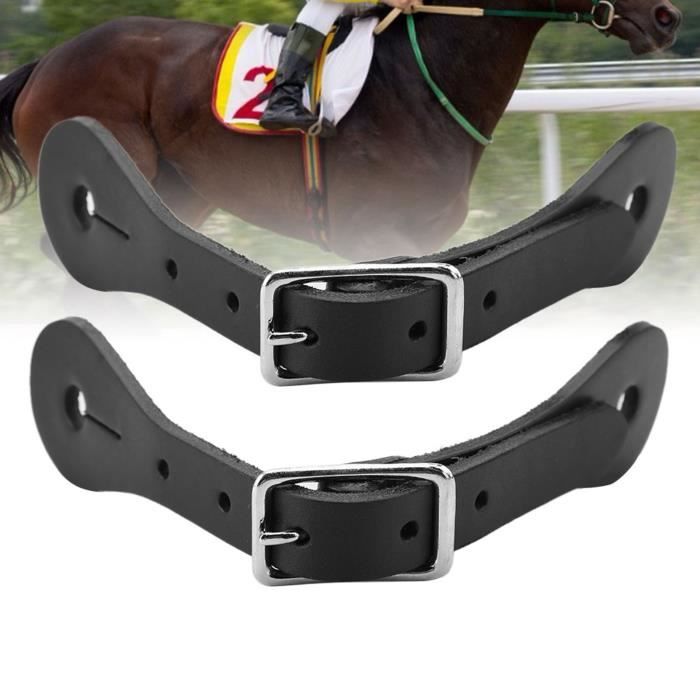 Lot de 2 éperons de cowboy, lanières en cuir, éperons simples, éperons