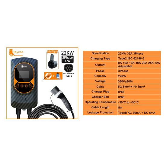 Support Charge EV Type 2 Bssmmai - Organisateur Câble Voiture électrique Mural Station Murale Type 2