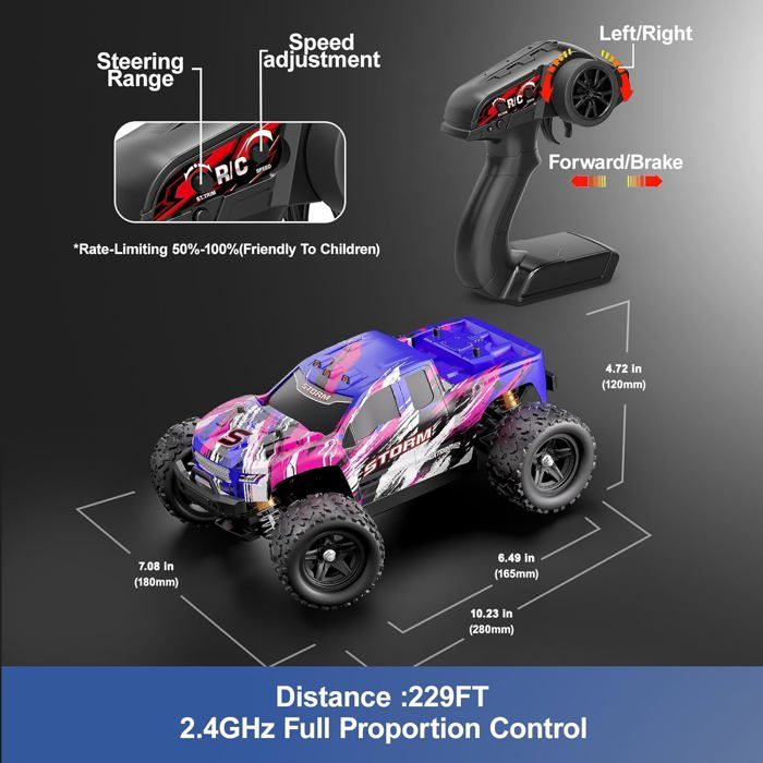 PATEMZON Voiture Télécommandée Araignée Transformable 2 Batteries - RC Drift 2.4GHz Pour Enfants Dès 3 Ans