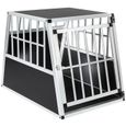 TECTAKE Cage de Transport pour Chien en Aluminium 66 cm x 90 cm x 695 cm - Noir-0