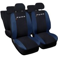 Housses de siège compatibles avec Puma, Noir / Bleu Foncé