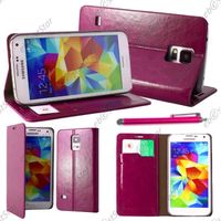 ebestStar ® pour Samsung Galaxy S5 G900F et S5 New G903F Neo - Etui portefeuille Luxe + Stylet, Couleur Rose