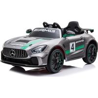 E-ROAD Mercedes GTR AMG GT4 Gris métalisé - Voiture electrique enfant - 12V - Roues gomme - Peinture métalisée - MP3