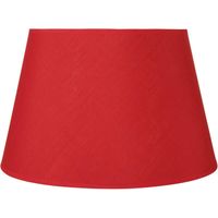 Abat-jour Rond Rouge Ostaria - Base 27 Cm - Culot E27 Avec Réducteur Inclus