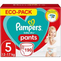 PAMPERS PANTS TAILLE 5 190 COUCHES BABY-DRY COUCHES-CULOTTES (12-17 KG)
