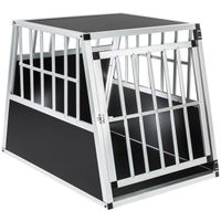 TECTAKE Cage de Transport pour Chien en Aluminium 66 cm x 90 cm x 695 cm - Noir