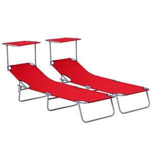 CHAISE LONGUE chaise longue - Outsunny - Métal - 187x58x36cm - R