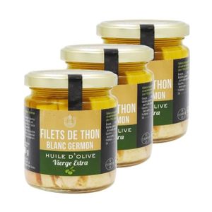 THON & AUTRE POISSON Agidra - Lot 3x Filets thon blanc Germon huile d'o
