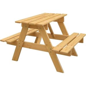 Ensemble table et chaise de jardin Table Enfant En Bois - Timbela - M012-1 - Jardin -