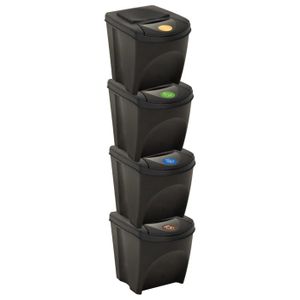 Poubelle Bio GO Practic BINI – 4,5L – Brun – Avec Couvercle Et Filtre
