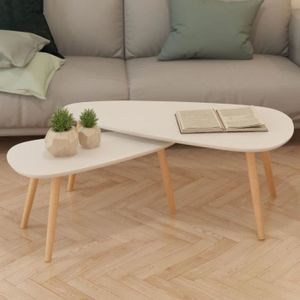 Set De 2 Tables Basses Gigognes En Bois Et Metal Noir 0 000000 Achat Vente Table Basse Set De 2 Tables Basses Cdiscount