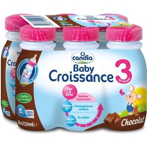 LAIT DE CROISSANCE CANDIA Baby Croissance Lait 3ème âge Chocolat - 6x
