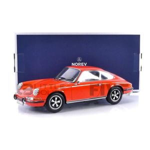 VOITURE - CAMION Voiture Miniature de Collection - NOREV 1/18 - PORSCHE 911 E - 1970 - Orange - 187628