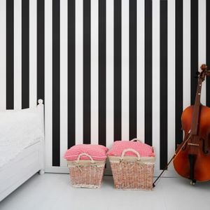 Papier Peint Rayure Noir Et Blanc Cdiscount