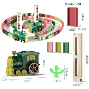 ASSEMBLAGE CONSTRUCTION couleur vert pas de boîte Ensemble de Train électrique dominos pour enfants, son et lumière, pose automatique