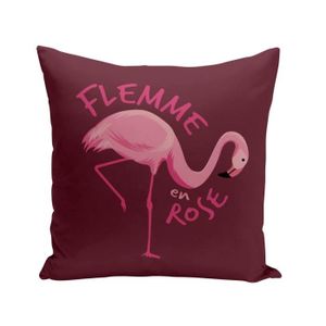 HOUSSE DE COUSSIN Housse de Coussin Rouge 40x40 cm Flemme en Rose Je