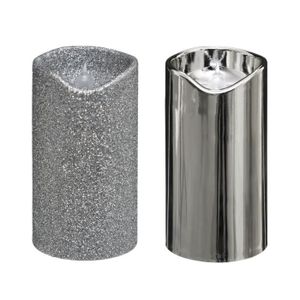 dekojohnson Bougie de No/ël Moderne intemporelle Blanc Or Argent 7 x 11 cm