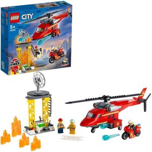 ASSEMBLAGE CONSTRUCTION LEGO® City 60281 L'Hélicoptère de Secours des Pompiers,  Jouet, Minifigurines et Moto