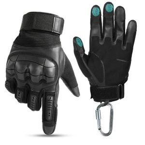 GANTS - SOUS-GANTS Gants de moto en cuir PU pour écran tactile,équipement de protection pour Motocross,pour course de moto,jointures - A16-Black[D]