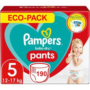 COUCHE PAMPERS PANTS TAILLE 5 190 COUCHES BABY-DRY COUCHES-CULOTTES (12-17 KG)