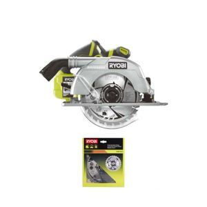 SCIE STATIONNAIRE Pack RYOBI Scie circulaire Brushless 18V One+ 60mm R18CS7-0 - lame carbure 184mm 24 dents CSB184A1