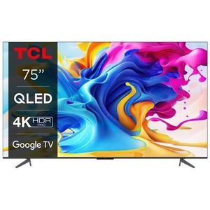 Téléviseur LCD Tcl TV QLED 75C645 190 cm 4K UHD 2023 Smart TV Noi