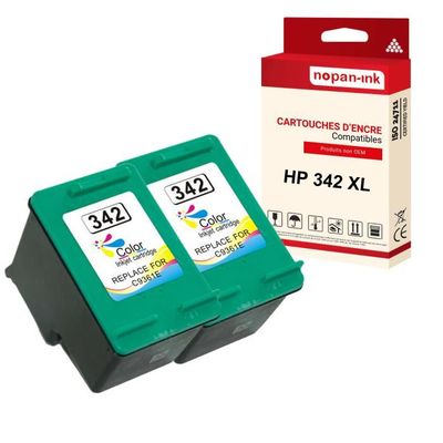 Cartouche HP 302 XL Noir Compatible X2 - Marque NOPAN-INK, Pour DeskJet/Envy