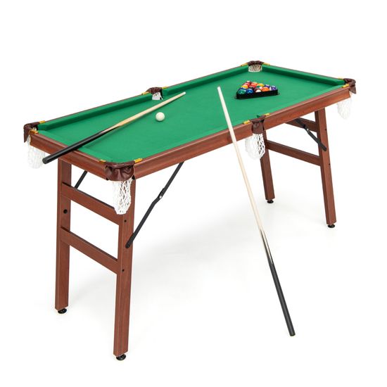 Table de billard , 2,1 m, portable, pliable et peu encombrante, avec boules, queues, craies et pinceau, noire et rouge, idéale pour les salles de jeux familiales, enfants et adultes. | CA