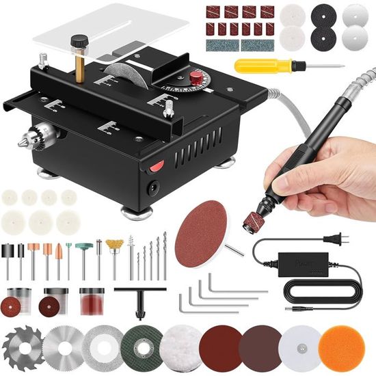 Mini scie circulaire de table - 100 W - Portable - Précision