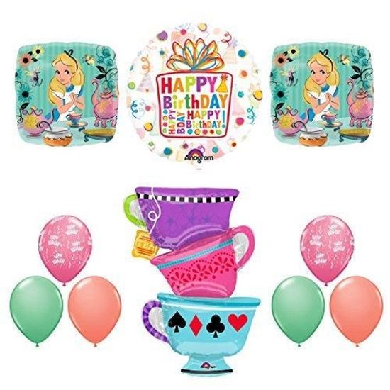 Alice Au Pays Des Merveilles Fete Du The Anniversaire Ballons Decoration Fournitures Tasse A The Bzqzi Cdiscount Maison