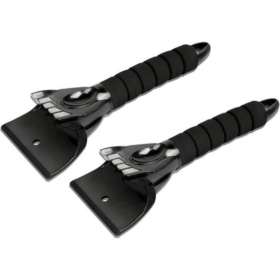 Com-four® 2X Grattoirs à Glace En Plastique Robuste Avec Brise-Glace Et Bord De Raclage - Grattoir à Glace Avec Fouet - Grattoir à Vitres [la Sélection Varie] (02 Pièces - 2 En
