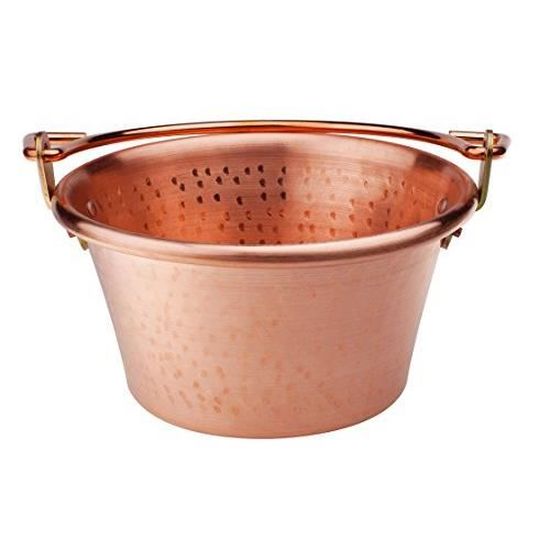 Chaudron En Cuivre Agnelli - Poêle Avec Anse 24 Cm - Pour Cuisine Familiale, Confitures, Pâtisserie