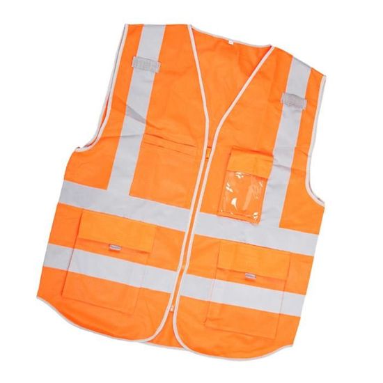 Gilet de s curit avec poches fermeture glissi re haute
