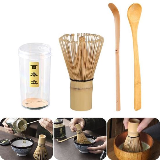 Kit Matcha Traditionnel Lot De 4 Pièces - Fouet En Bambou, Pelle, Cuillère, Porte-fouet, Idéal Débutant - 11