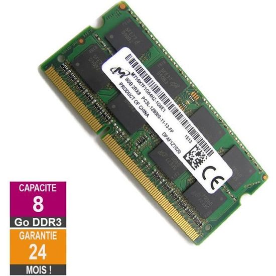 Barrette Mémoire 8Go RAM DDR3 Micron MT16KTF1G64HZ-1G6E1