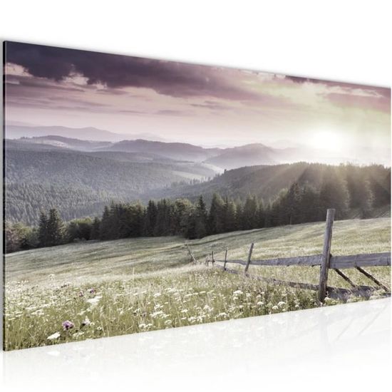 Toile Décorative – Paysage Lever De Soleil Bord De Mer – Peinture Sur Toile