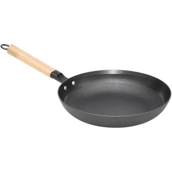 Poêle À Frire En Fonte Naturelle 20Cm Sans Pfoa Et Sans Ptfe, Manche