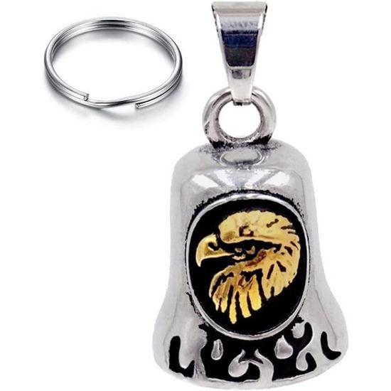 Clochette Moto Viking Tête De Mort - Guardian Bell Porte-Bonheur Biker Avec Étui Velours
