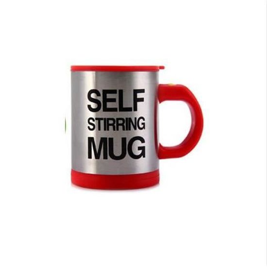Tasse Auto-mélangeuse électrique 380ml - Acier Inox, Mélange Sans Cuillère, Piles AAA (marron)
